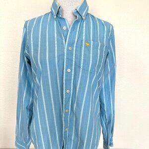 Abercrombie Girls - Striped Tailored Shirt - Blue & White - Size XL
